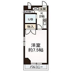ドエル植田南 1Kの間取図画像
