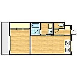 No.39オーシャンハイツ 1LDKの間取図画像