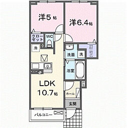 ファインビレB 2LDKの間取図画像