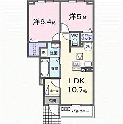 ファインビレB 2LDKの間取図画像