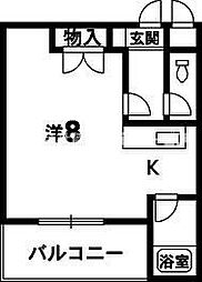 古山ハイツパート2 ワンルームの間取図画像