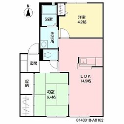 vegas1 2LDKの間取図画像