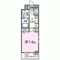 プレッソパーク 1Kの間取図画像