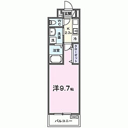 プレッソパーク 1Kの間取図画像