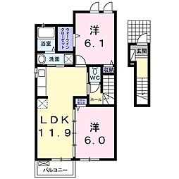 アイリスガーデンA 2LDKの間取図画像