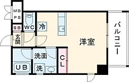 サンドキャッスル佐古一番町 1Kの間取図画像