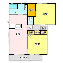VillaceB 2LDKの間取図画像