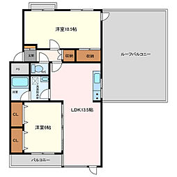 エクセレント白山 2LDKの間取図画像
