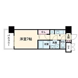 エスレジデンス大阪同心 1Kの間取図画像