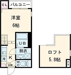 ハーモニーテラス景勝町 1Kの間取図画像