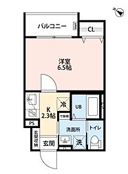 robot home井尻3 1Kの間取図画像