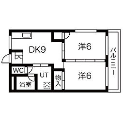 光陽マンション 2DKの間取図画像