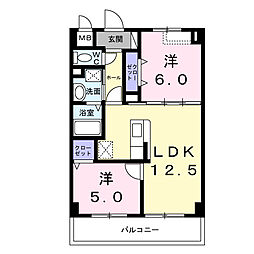 Tajbar Court 2LDKの間取図画像