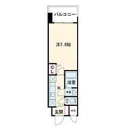Alivis浪速東SoL TERRACE 1Kの間取図画像