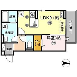 セントラルIWAMI TYPE-2 1LDKの間取図画像