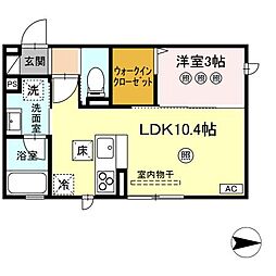 ボナ ベレッザ 1LDKの間取図画像