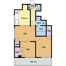 カーサパルテンザ 2LDKの間取図画像