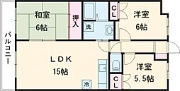 藤九ミネラルマンション 3LDKの間取図画像