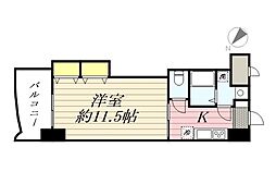ロイヤル博多駅前 1Kの間取図画像