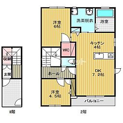 サンディーア 2LDKの間取図画像