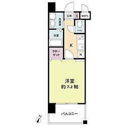 レジディア博多2 1Kの間取図画像