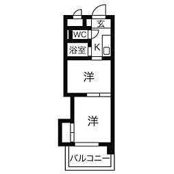 グリーンピア三郷 2Kの間取図画像
