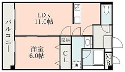クレストラフィーネ 1LDKの間取図画像