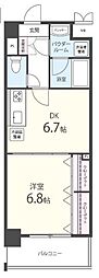フランディルりんくう2 1DKの間取図画像