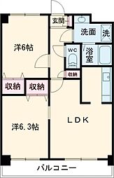 サニーハウス 2LDKの間取図画像