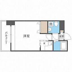 エステート・モア警固 1Kの間取図画像