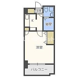 エステート・モア天神アトリエ 1Kの間取図画像