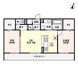 シルトクレーテA 2LDKの間取図画像