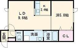 サンライフ東光 1LDKの間取図画像