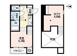 Grado ワンルームの間取図画像
