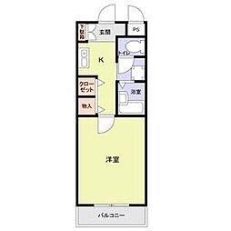 レインボーヒルズ 1Kの間取図画像