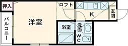 クラウディア愛宕橋 1Kの間取図画像