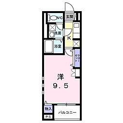 カーサ コロレ 1Kの間取図画像