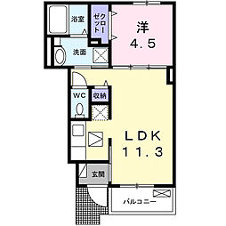 フィグ新栄I 1LDKの間取図画像