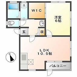 クレアルカーサ 1LDKの間取図画像