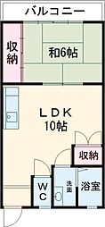 コーポときわ 1LDKの間取図画像