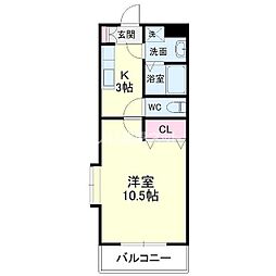 プロバンス半田山 1Kの間取図画像