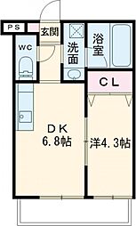 春陽館大野 1LDKの間取図画像