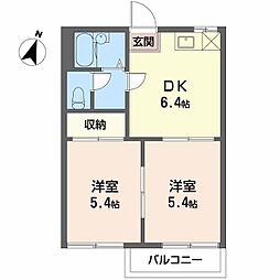タウニー江南 2DKの間取図画像