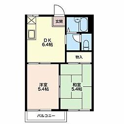 ジュネスターナーA 2DKの間取図画像