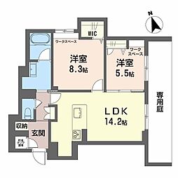 カーサ・レジデンス 2LDKの間取図画像