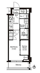 アジュールテラス住吉 1SKの間取図画像