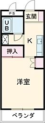 メゾンエスポワール1 ワンルームの間取図画像