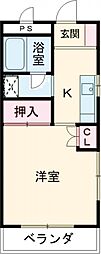 メゾンエスポワール2 ワンルームの間取図画像