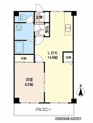 シティ蔵上 1LDKの間取図画像