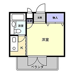 サンプラザベビードール ワンルームの間取図画像